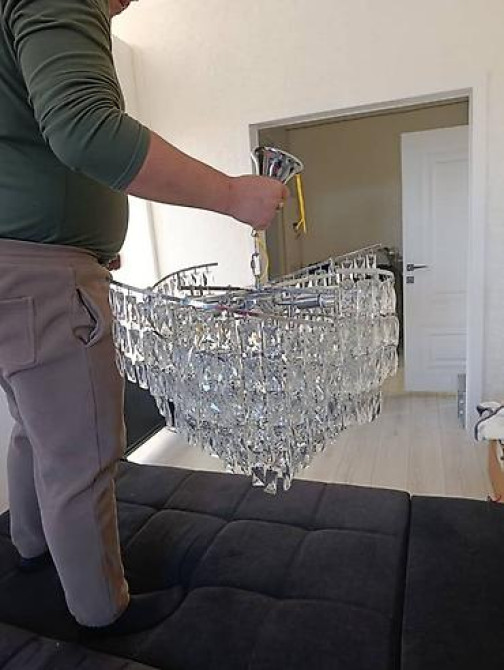 Кристаллическая подвесная люстра с каскадным абажуром - Форма Бишкек - изображение 1