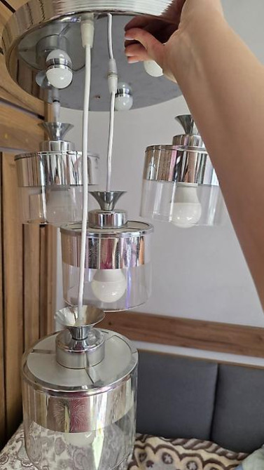 Потолочная люстра с 4мя подвесными плафонами - Тип: потолочная Бишкек - сүрөт 2