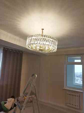 Две потолочные люстры.сросная цена за две люстры 80см диаметр хрусталь Бишкек
