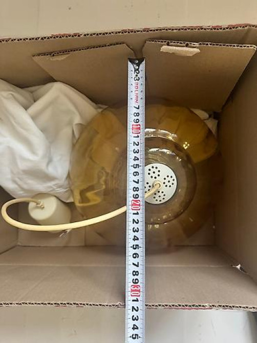 Подвесной светильник (люстра) с абажуром из прозрачного янтарного Бишкек - изображение 4