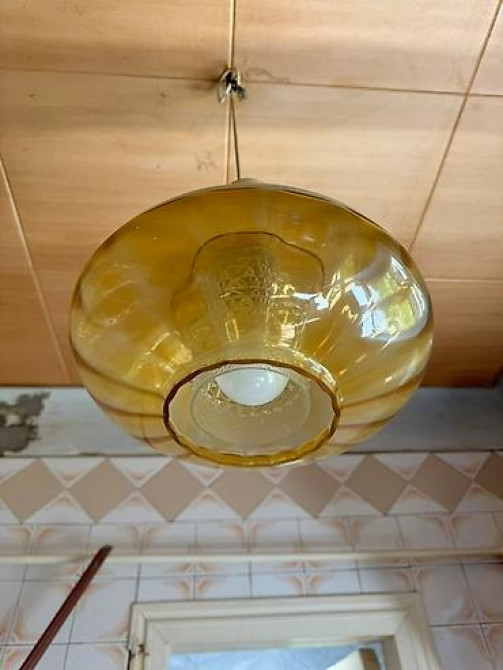 Подвесной светильник (люстра) с абажуром из прозрачного янтарного Бишкек - изображение 1