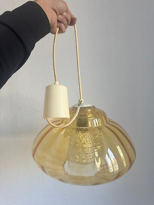 Подвесной светильник (люстра) с абажуром из прозрачного янтарного Бишкек - изображение 2