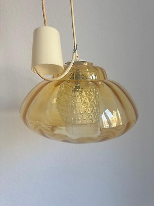 Подвесной светильник (люстра) с абажуром из прозрачного янтарного Бишкек - изображение 3