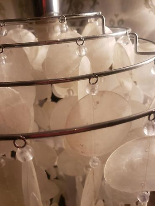 Подвесной абажур/люстра-каскад с подвесками из перламутровых пластин Бишкек - изображение 3