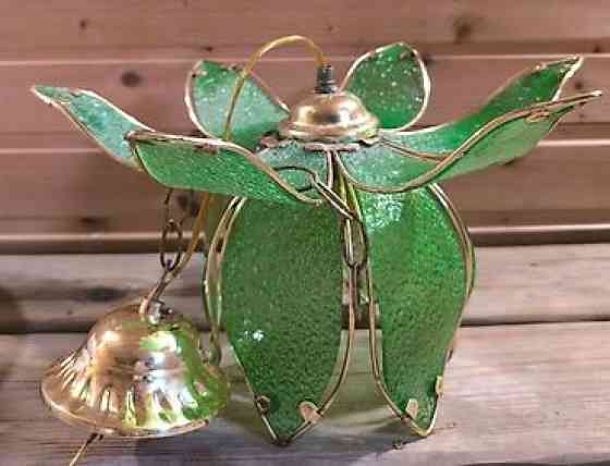 Подвесной светильник «цветок» из зеленого фактурного стекла - Бишкек