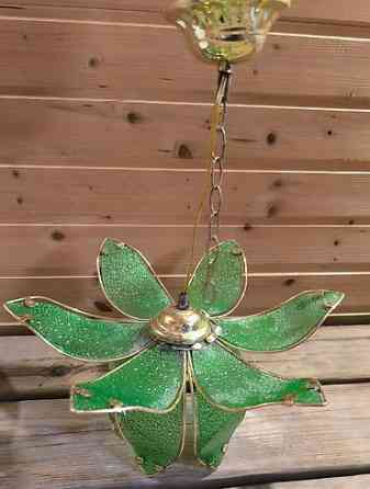 Подвесной светильник «цветок» из зеленого фактурного стекла - Бишкек