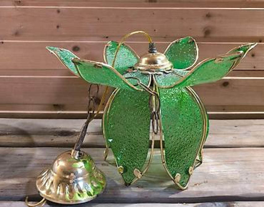 Подвесной светильник «цветок» из зеленого фактурного стекла - Bishkek - photo 2