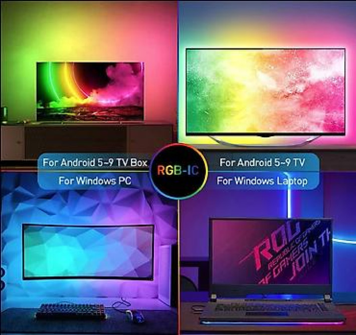 Светодиодная лента RGBIC для HDTV и монитора компьютера, с умным Bishkek - photo 1