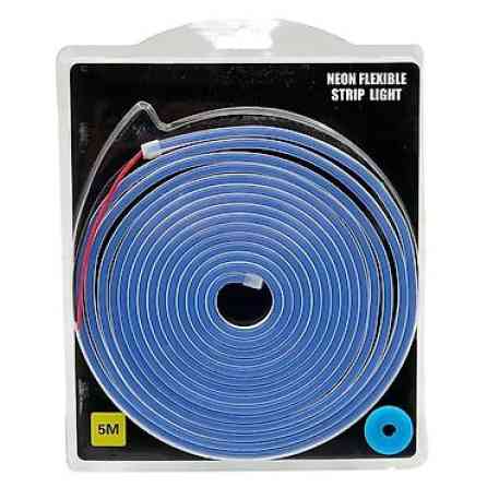 Неоновая светодиодная лента 5м 12V IP67 цвет синий Гибкий Бишкек
