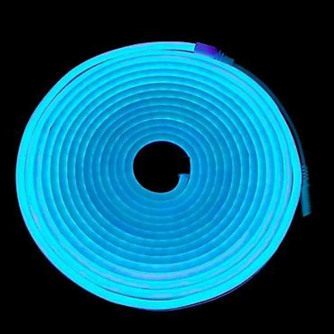 Неоновая светодиодная лента 5м 12V IP67 цвет синий Гибкий Бишкек - изображение 2