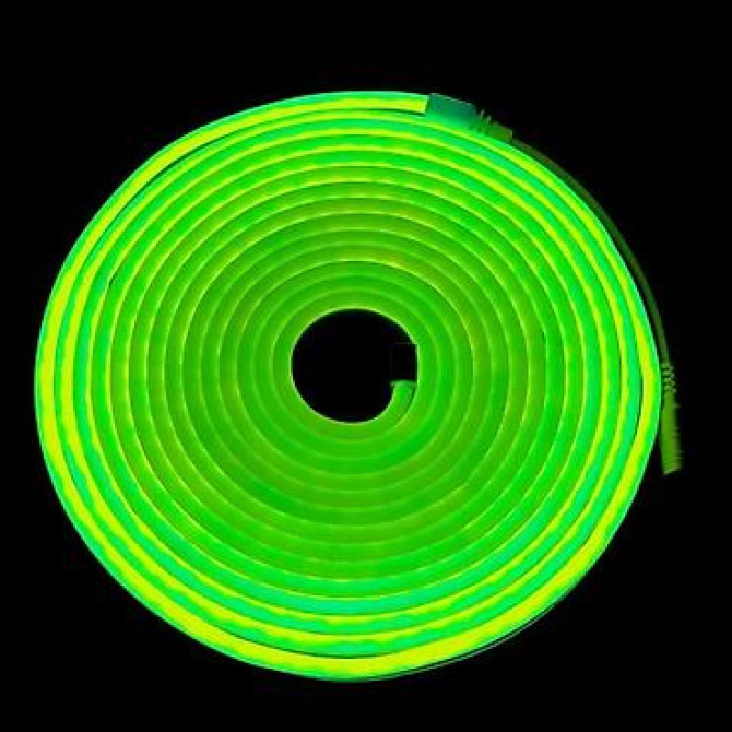 Неоновая светодиодная лента 5м 12V IP67 цвет зелёный Гибкий Bishkek - photo 2