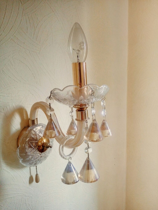 Продаются 2 настенных светильника из турецкого хрусталя, со всеми Бишкек - изображение 1