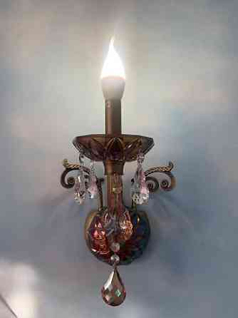 Настенный бра (в наличии 2 шт) Цветное стекло, бронза Бишкек