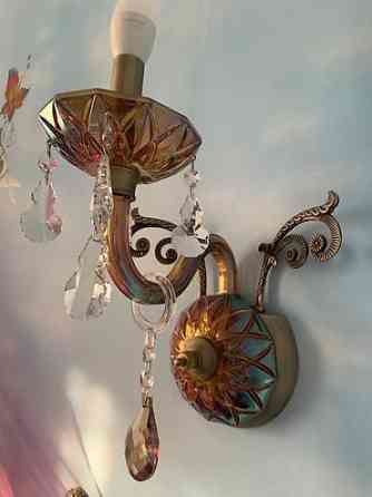 Настенный бра (в наличии 2 шт) Цветное стекло, бронза Бишкек
