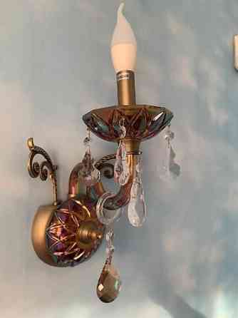 Настенный бра (в наличии 2 шт) Цветное стекло, бронза Бишкек