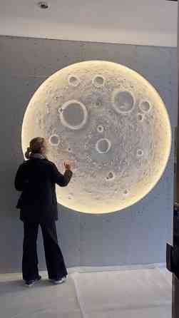 Настенная 3D‑панель «Луна» с подсветкой - Крупная круглая панель с Бишкек