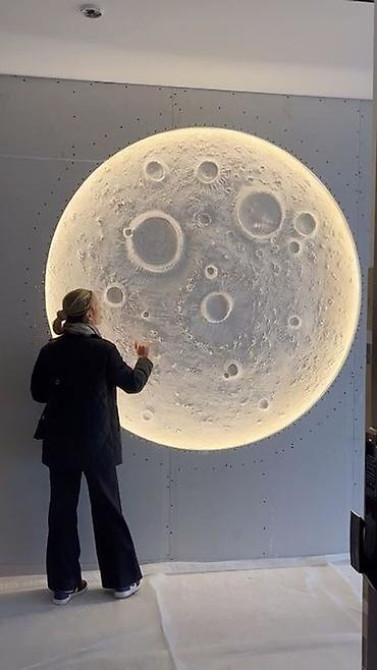 Настенная 3D‑панель «Луна» с подсветкой - Крупная круглая панель с Bishkek - photo 2