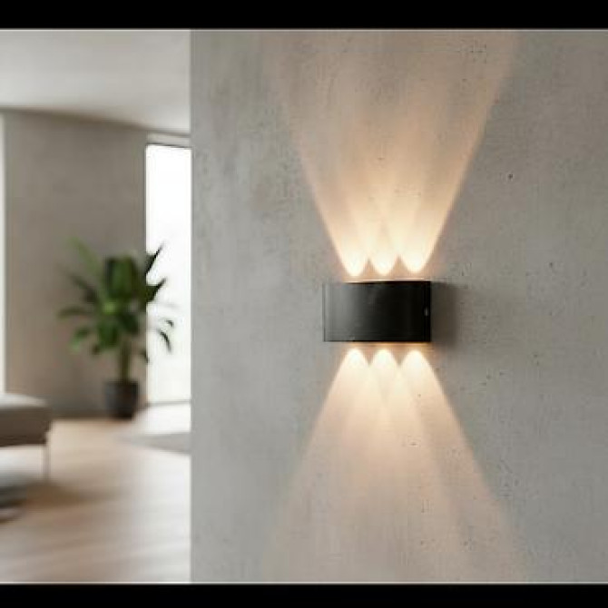 Настенный светильник черного цвета, предназначенный для установки Бишкек - изображение 1