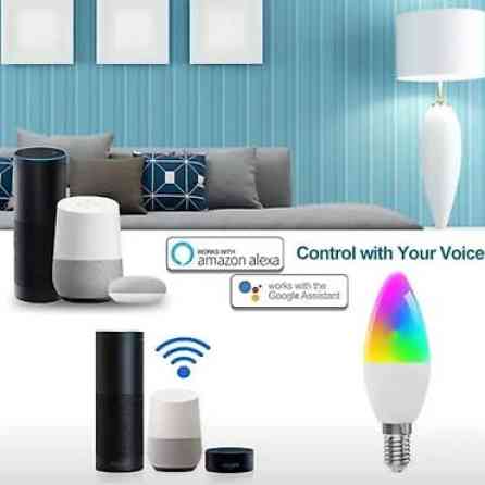 Лампочка светодиодная (свеча) E14 5W, Wifi. Умная лампочка, управление Бишкек