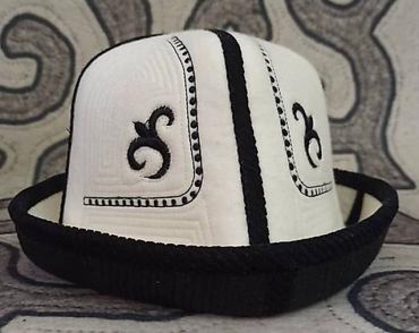 Традиционная войлочная шапка калпак (калпак/кепка-борик) с кисточкой Бишкек - сүрөт 31