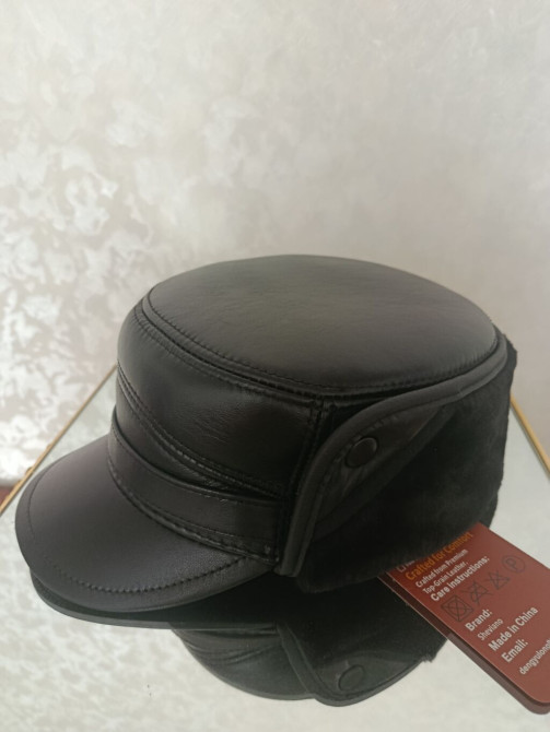 Кожанная зимняя теплая овчиная шапка новая не Разу не одеванная !!! Бишкек - сүрөт 1