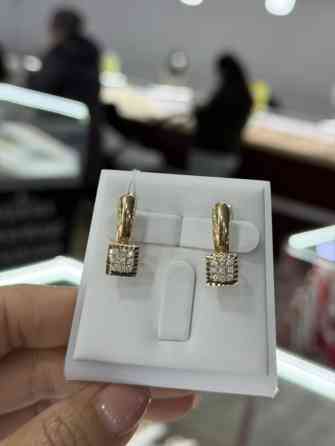 Серьги, Проба 585, Циркон, Женские, Новый Бишкек