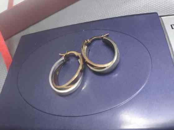 Серьги-кольца из комбинированного золота 585пр (двухцветные: красный и Бишкек