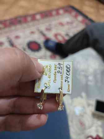 Серьги, Проба 585, Фианит, Женские Бишкек