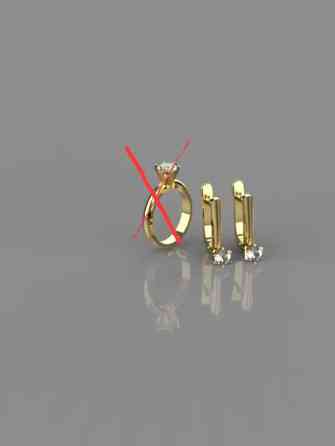 Серьги, Проба 585, Женские, Ручная работа, Новый Бишкек