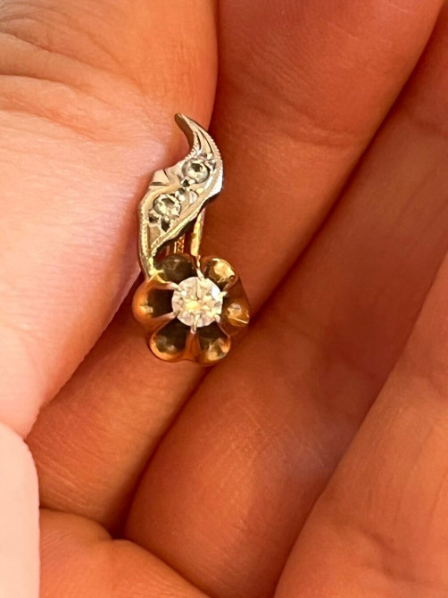 Бриллиантовые серьги советское золото Бишкек - изображение 1