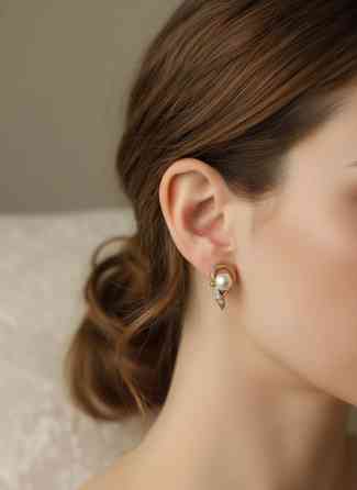 Серьги, Проба 585, Циркон, Женские, Б/у Бишкек