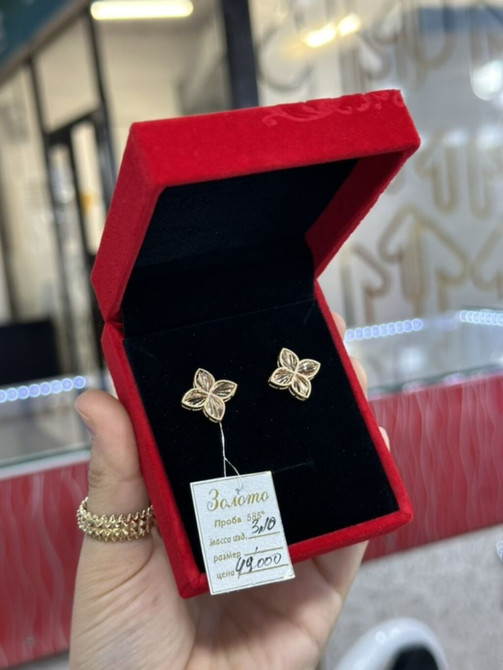 Серьги, Проба 585, Фианит, Женские, Новый Bishkek - photo 1