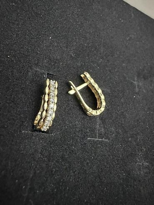 Серьги, Проба 585, Фианит, Женские Бишкек - изображение 57