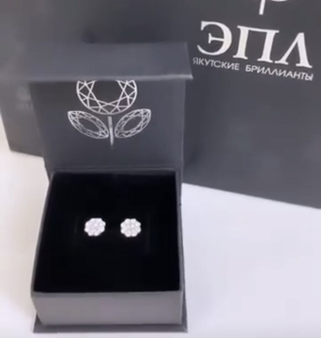 Элегантные серьги-пусеты от ЭПЛ Якутские Бриллианты. Эти серьги имеют Бишкек - изображение 1