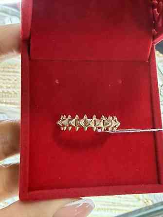 Золотое кольцо с резным узором “звёздочки” - Материал: жёлтое золото Бишкек