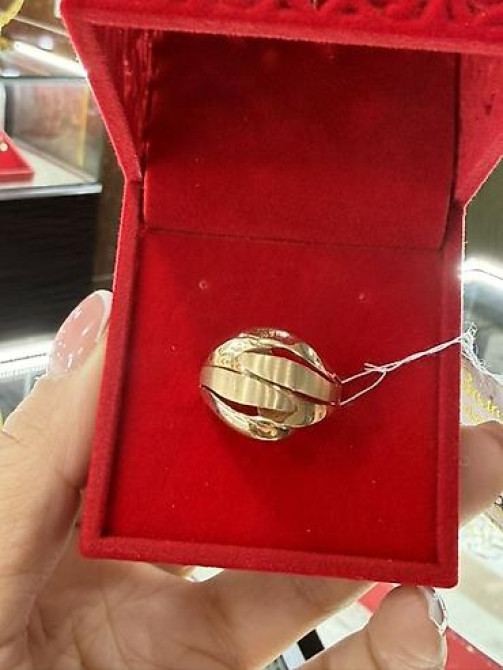 Золотое кольцо с резным узором “звёздочки” - Материал: жёлтое золото Бишкек - изображение 45