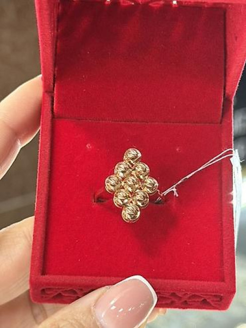 Золотое кольцо с резным узором “звёздочки” - Материал: жёлтое золото Бишкек - изображение 15