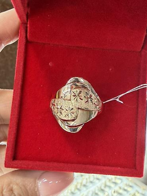 Золотое кольцо с резным узором “звёздочки” - Материал: жёлтое золото Бишкек - изображение 37