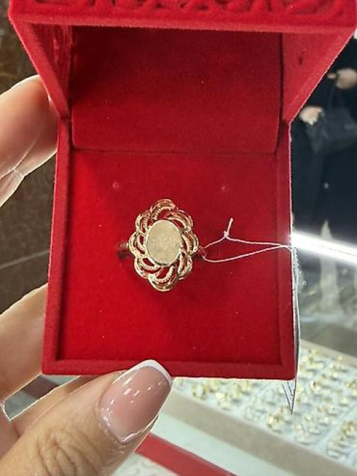 Золотое кольцо с резным узором “звёздочки” - Материал: жёлтое золото Бишкек - изображение 17