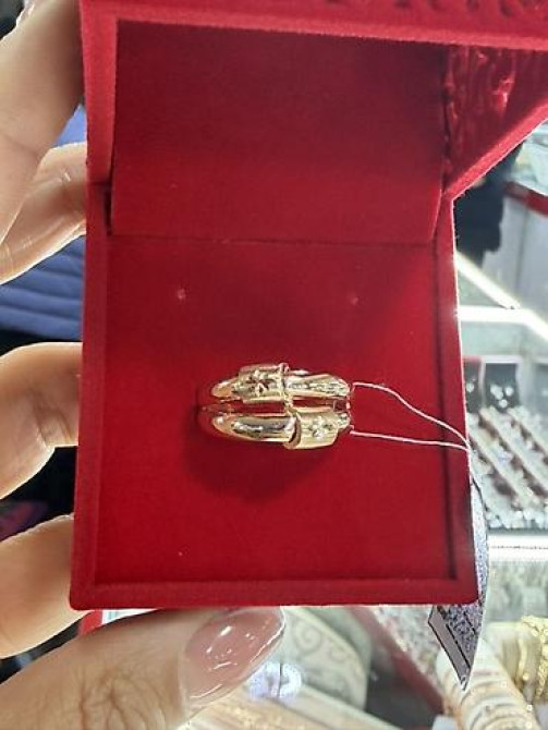 Золотое кольцо с резным узором “звёздочки” - Материал: жёлтое золото Бишкек - изображение 33