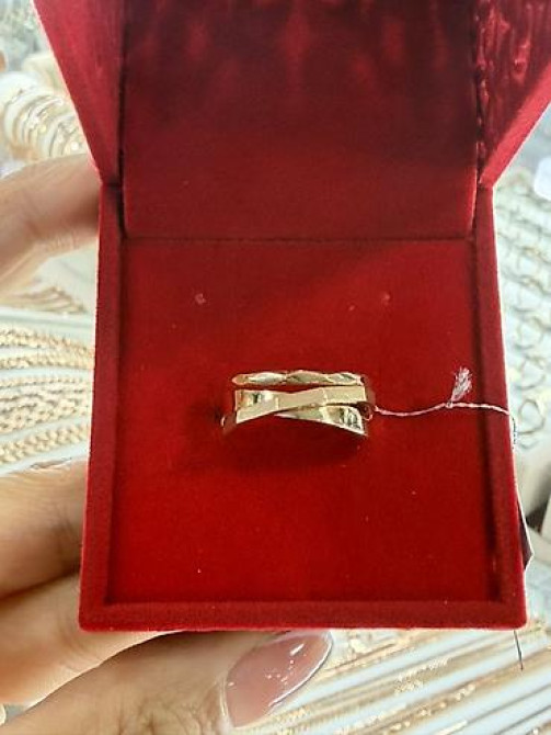 Золотое кольцо с резным узором “звёздочки” - Материал: жёлтое золото Бишкек - изображение 51