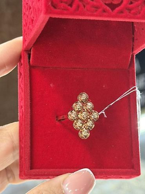 Золотое кольцо с резным узором “звёздочки” - Материал: жёлтое золото Бишкек - изображение 14