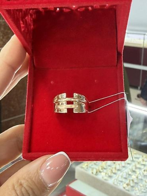 Золотое кольцо с резным узором “звёздочки” - Материал: жёлтое золото Бишкек - изображение 43