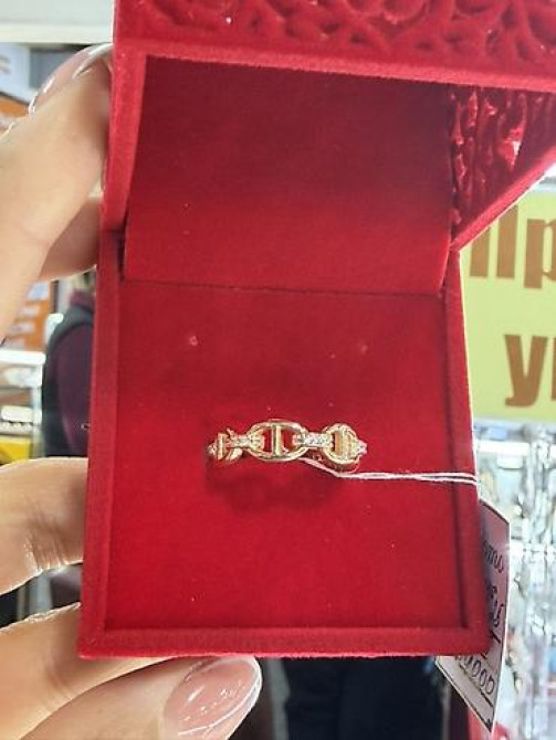 Золотое кольцо с резным узором “звёздочки” - Материал: жёлтое золото Бишкек - изображение 25