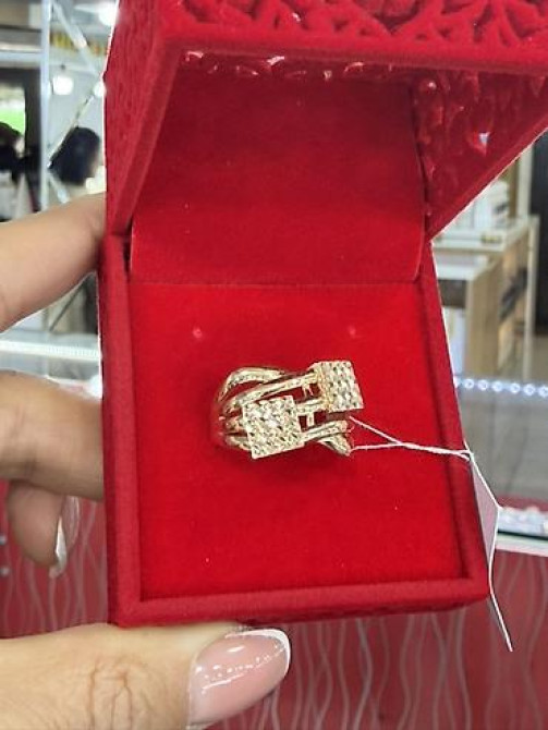 Золотое кольцо с резным узором “звёздочки” - Материал: жёлтое золото Бишкек - изображение 46