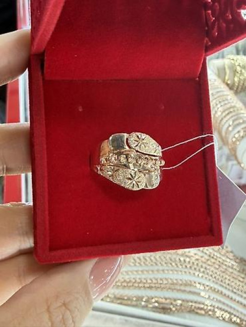 Золотое кольцо с резным узором “звёздочки” - Материал: жёлтое золото Бишкек - изображение 32