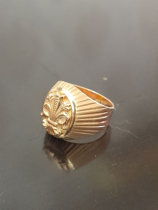 Кольцо, Печатка, Проба 583, Унисекс, Без вставки, Советские (СССР), Б/у Бишкек - изображение 1