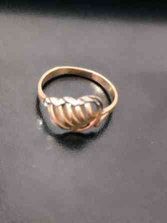Золотое кольцо с комбинированным узлом 585 пр.Россия 18 разм. - Бишкек