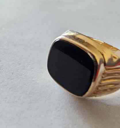 Кольцо, Печатка, Проба 585, Унисекс, Агат Бишкек