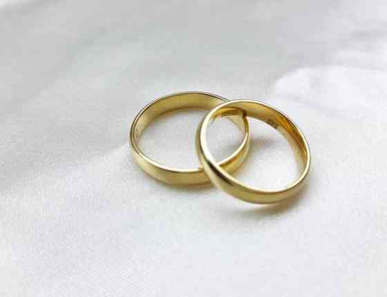 Кольцо, Обручальное, Проба 585, Унисекс, Без вставки, Парный набор, Новый Бишкек